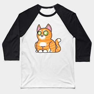 Plump Cat Orange Tabby Baseball T-Shirt